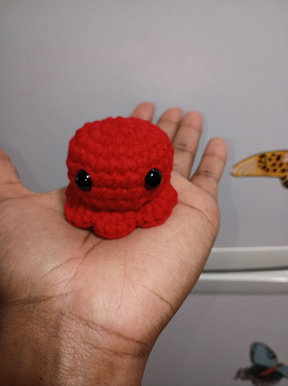 1pc Handmade Red Crochet Octopus Amigurumi